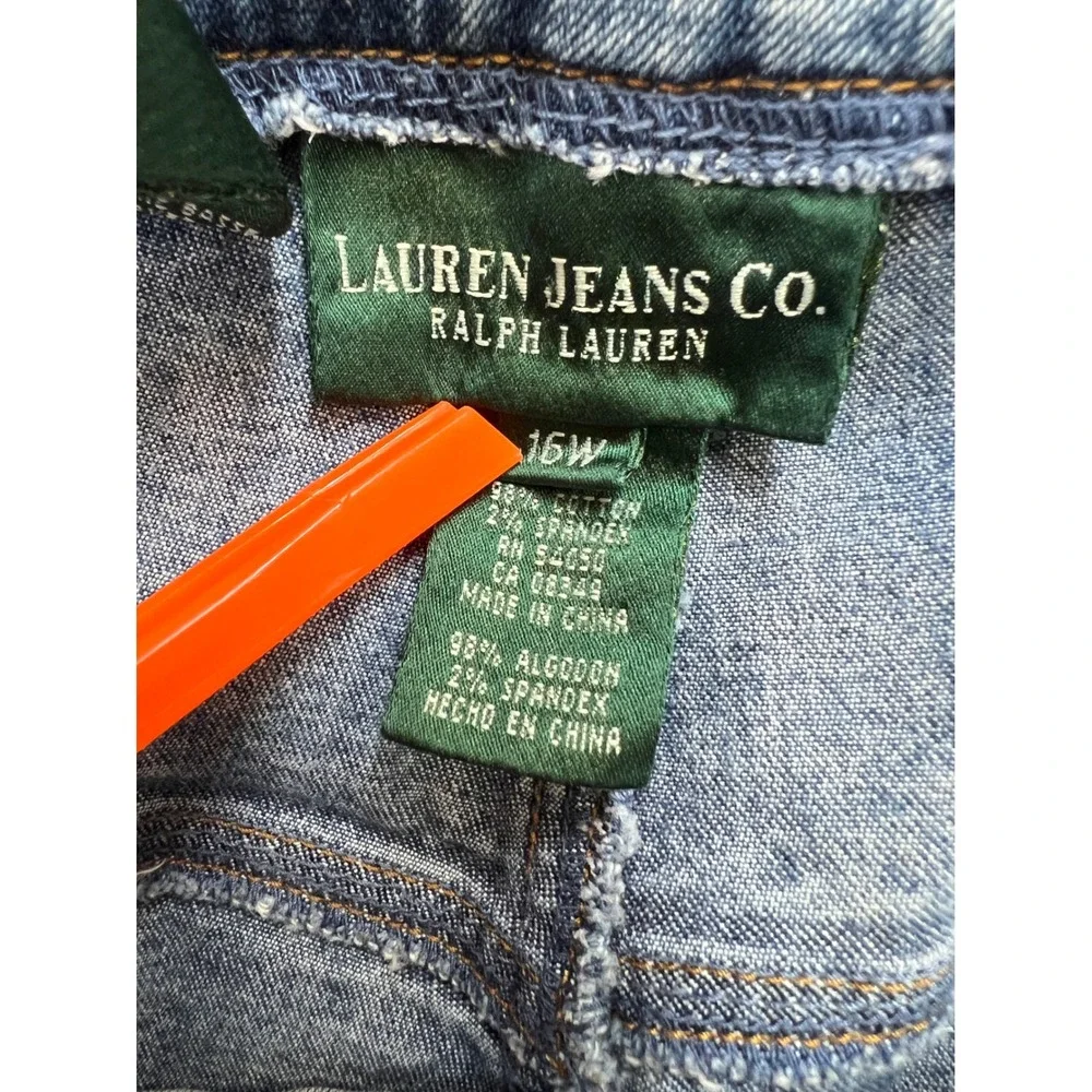 Lauren Ralph Lauren Jeans Co Mens Blue Straight Leg Denim Pants 16W Stretch